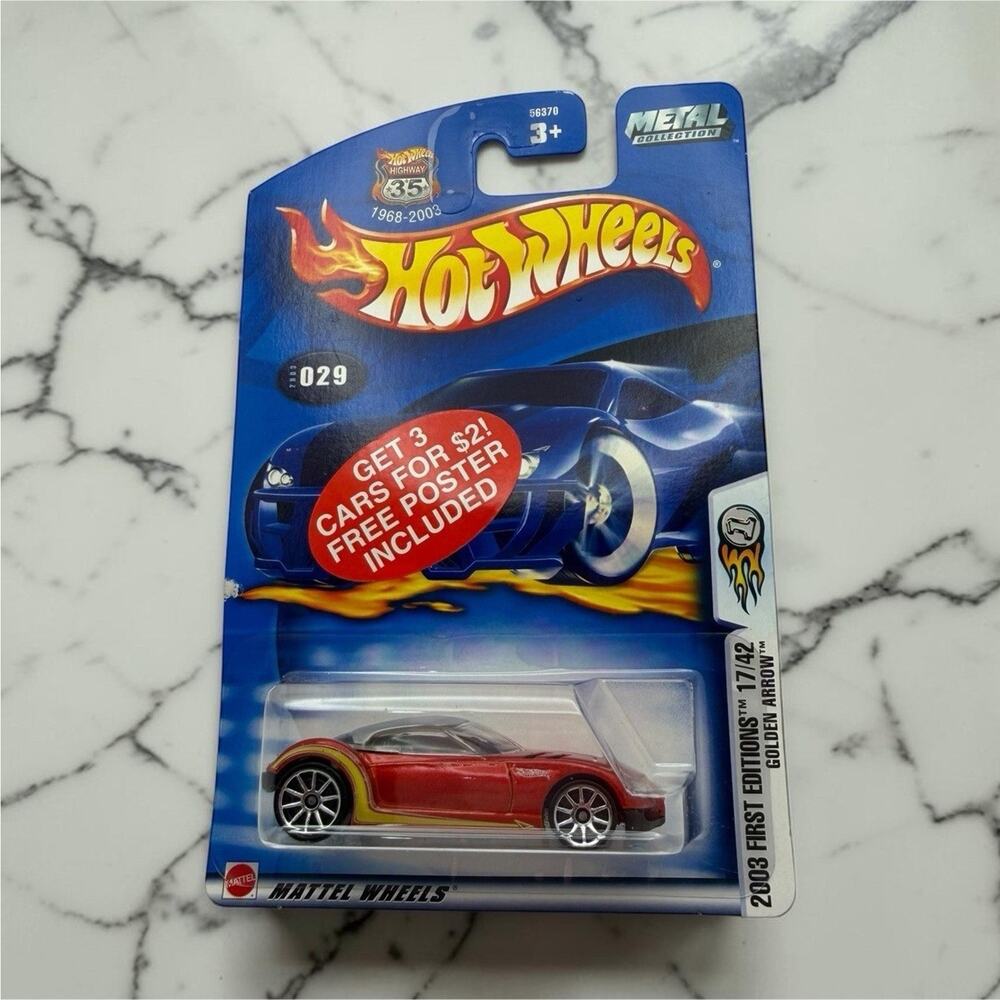 Hot Wheels Golden Arrow 2003 First Editions 1:64 Diecast Red 2003 Unopened